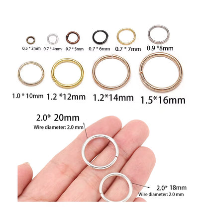 50-200Pcs/Lot 3-20 Mm Jump Rings Split Rings Connectors for Diy Jewelry Finding Making Accessories Wholesale Supplies