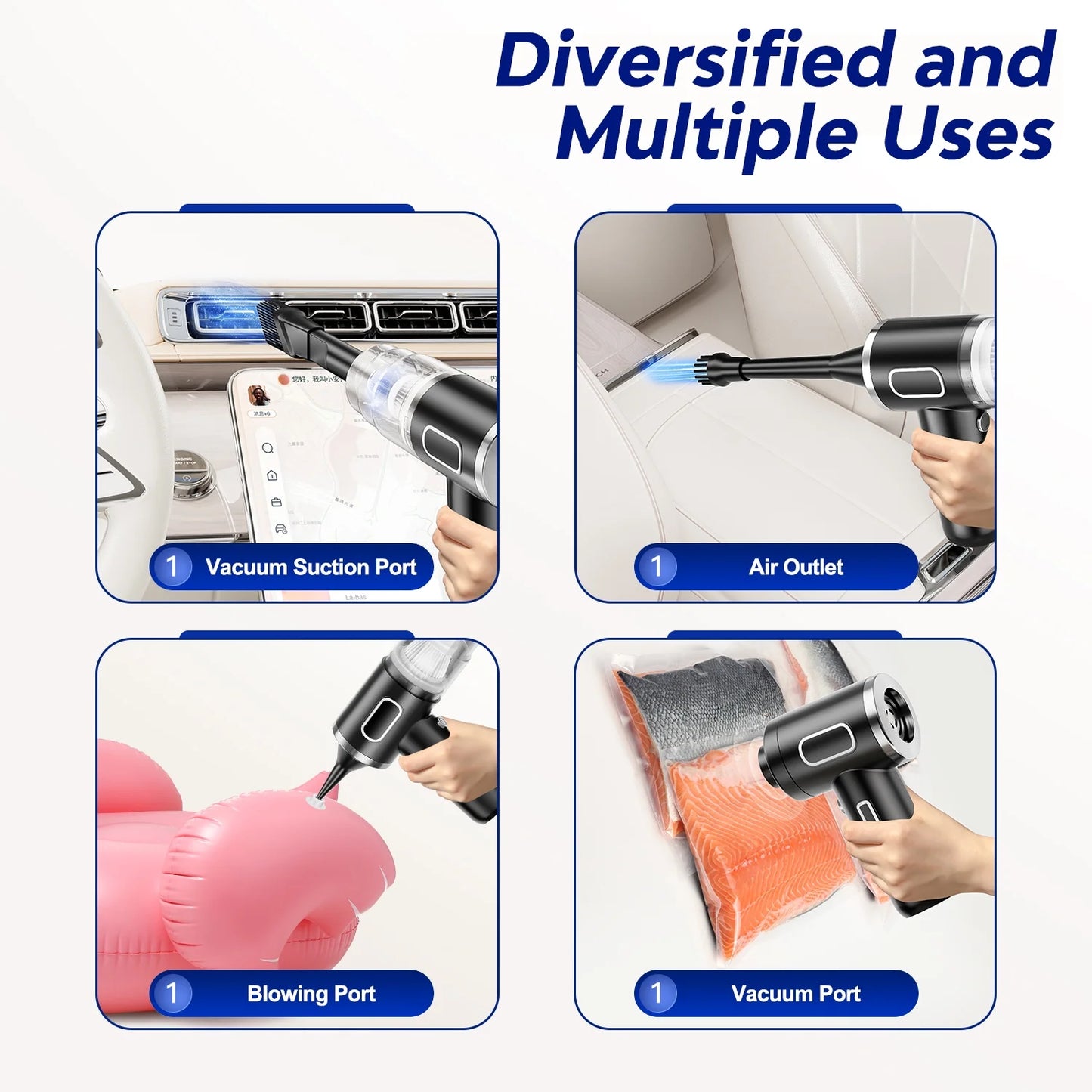 Handheld Vacuum Cordless, 29000PA Powerful Car Vacuum Cleaner, 120W Mini Rechargeable Hand Held Vacuum, Hand Held Vacuum with Strong Suction Bug Sucker for Home, Pet Hair, Car, Green