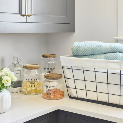 60L Rectangular Steel Laundry Basket, Black & Natural, Adult